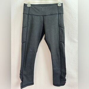 Lululemon Pace Rival Crop Leggings Women’s Size 6 Gray Black Running Mesh